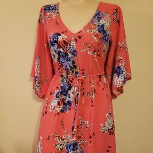 Torrid Pink&Blue Flowered Swing Dress